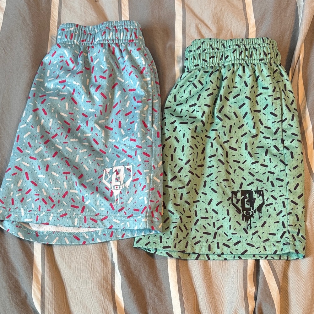 Baseball Lifestyle 101 ice cream shorts TWO PAIRS youth size L